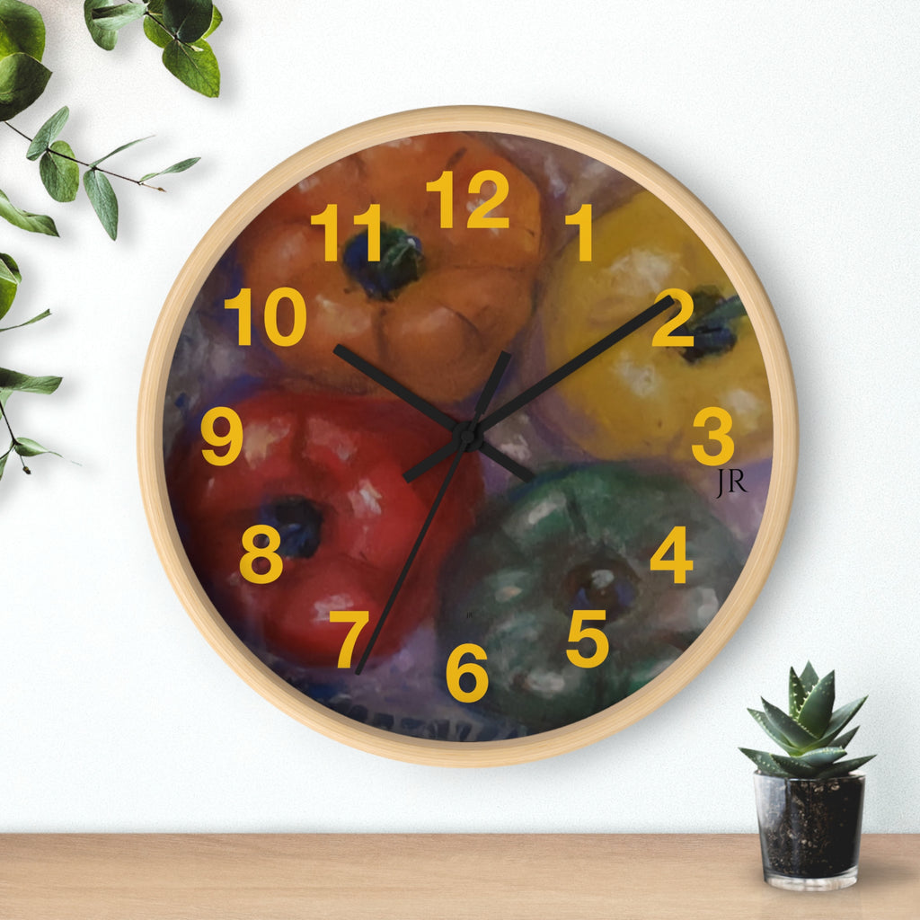 Colorful Pepper Wall Clock —  Kitchen Decor