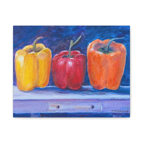"3 Peppers" by JR, printed on canvas, Stretched, 1.25"