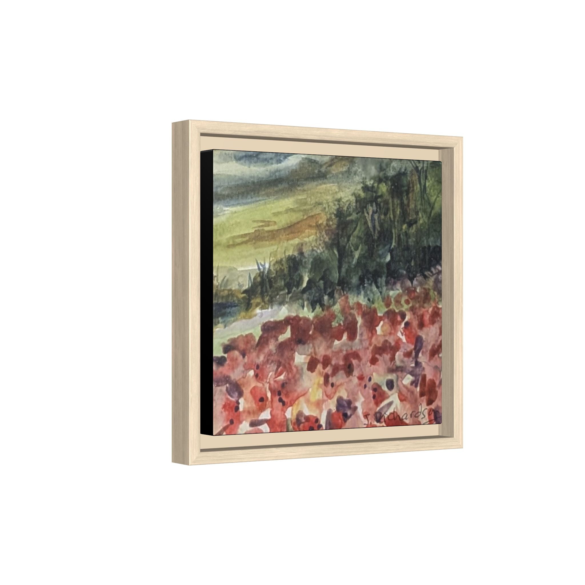 Framed Poppies landscape Matte Canvas,   Multi-color frames)