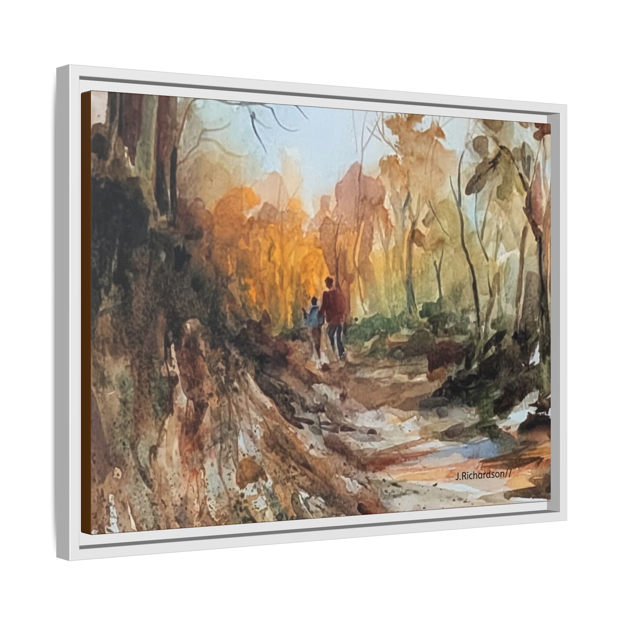 "Into the woods" by JR Framed Matte Canvas,   Multi-color frames)