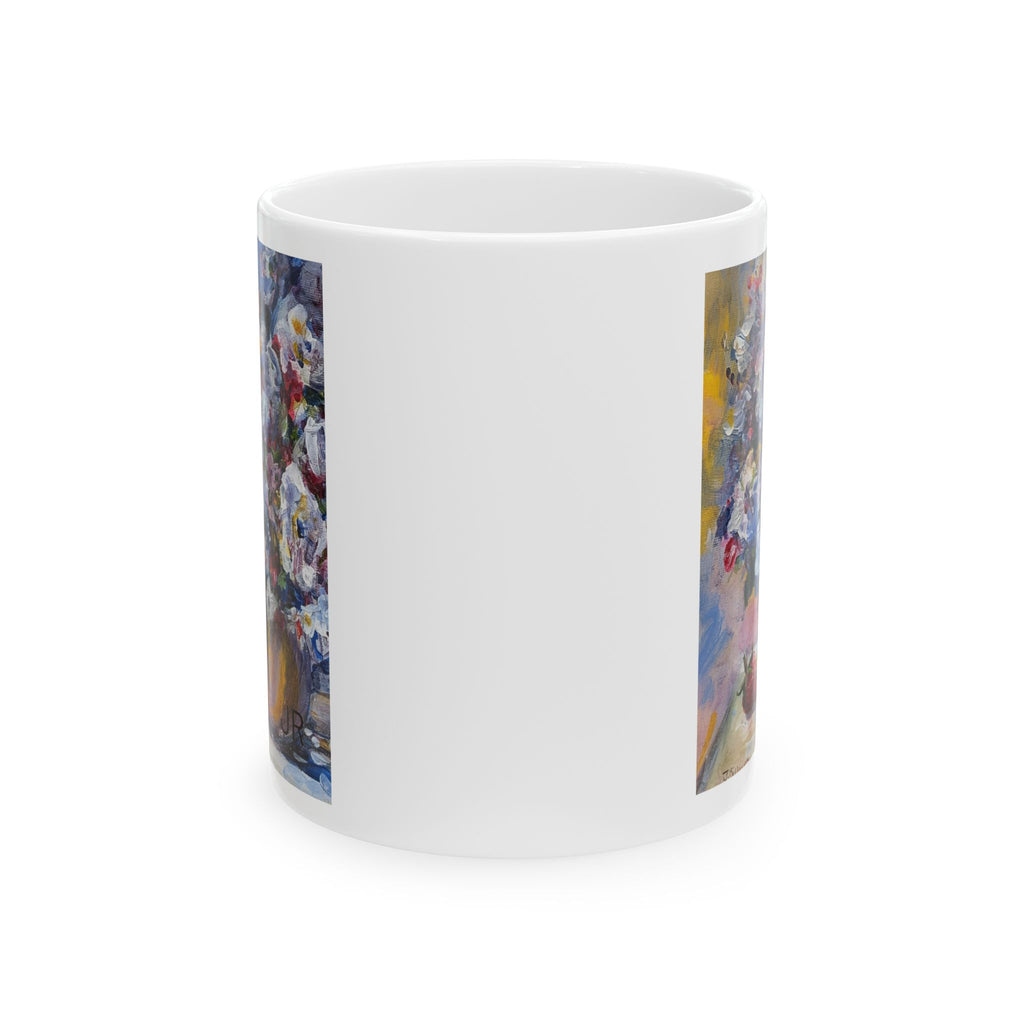 Floral Still Life Ceramic Mug – Impressionist Bouquet Coffee Cup (11oz & 15oz)