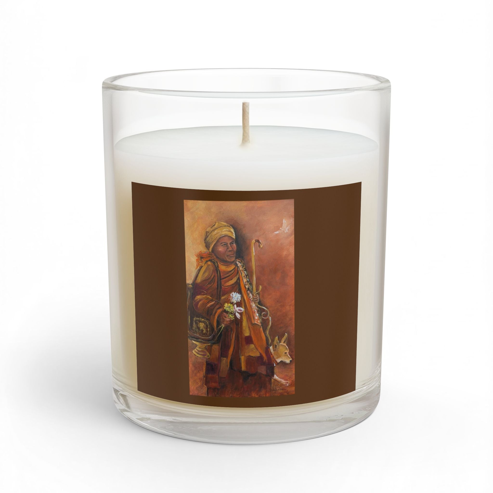 "Walk for Peace" Art Glass Candle — Warm Spiced Scented Decor, 11 oz
