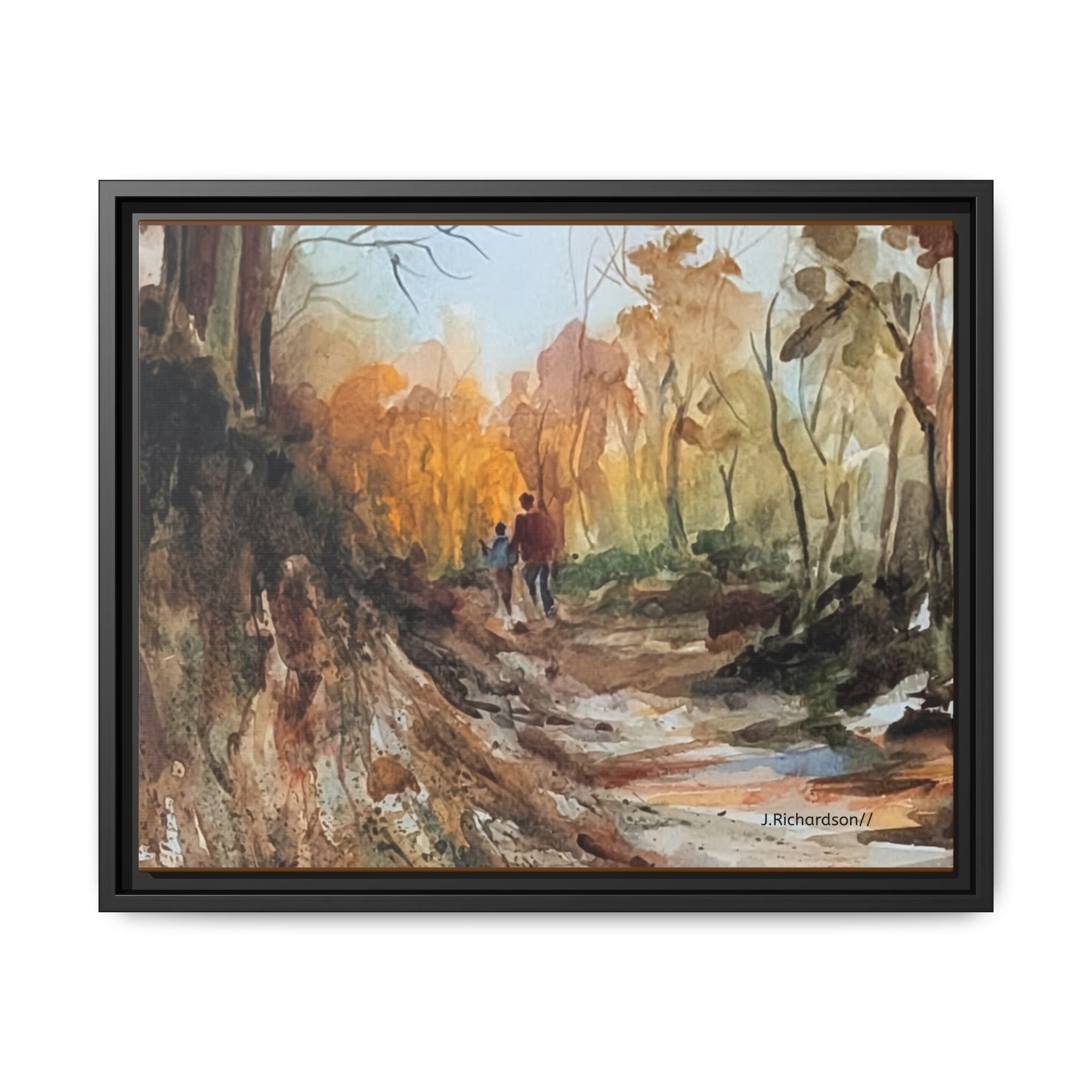 "Into the woods" by JR Framed Matte Canvas,   Multi-color frames)