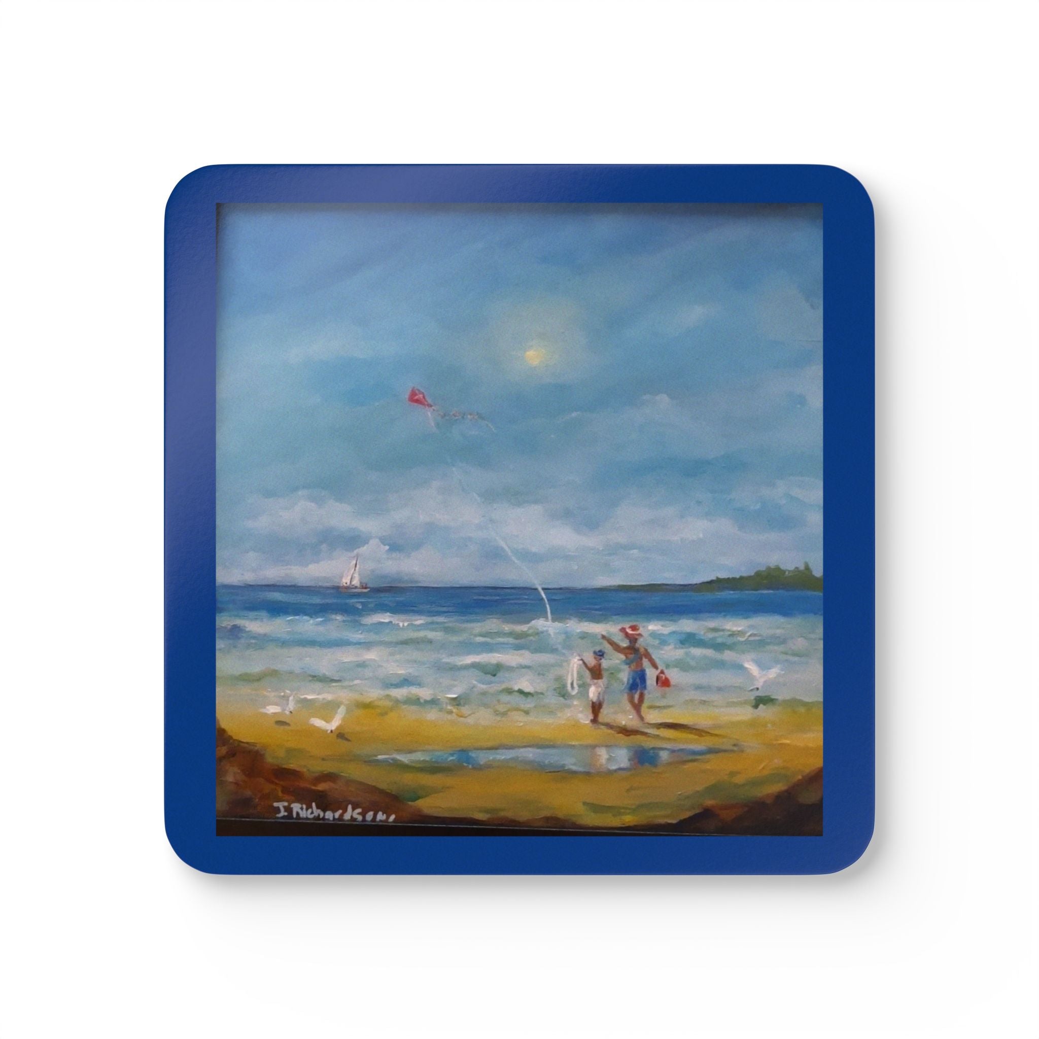 Seashore, kite Coaster Set — Cork Coasters (Set of 4)