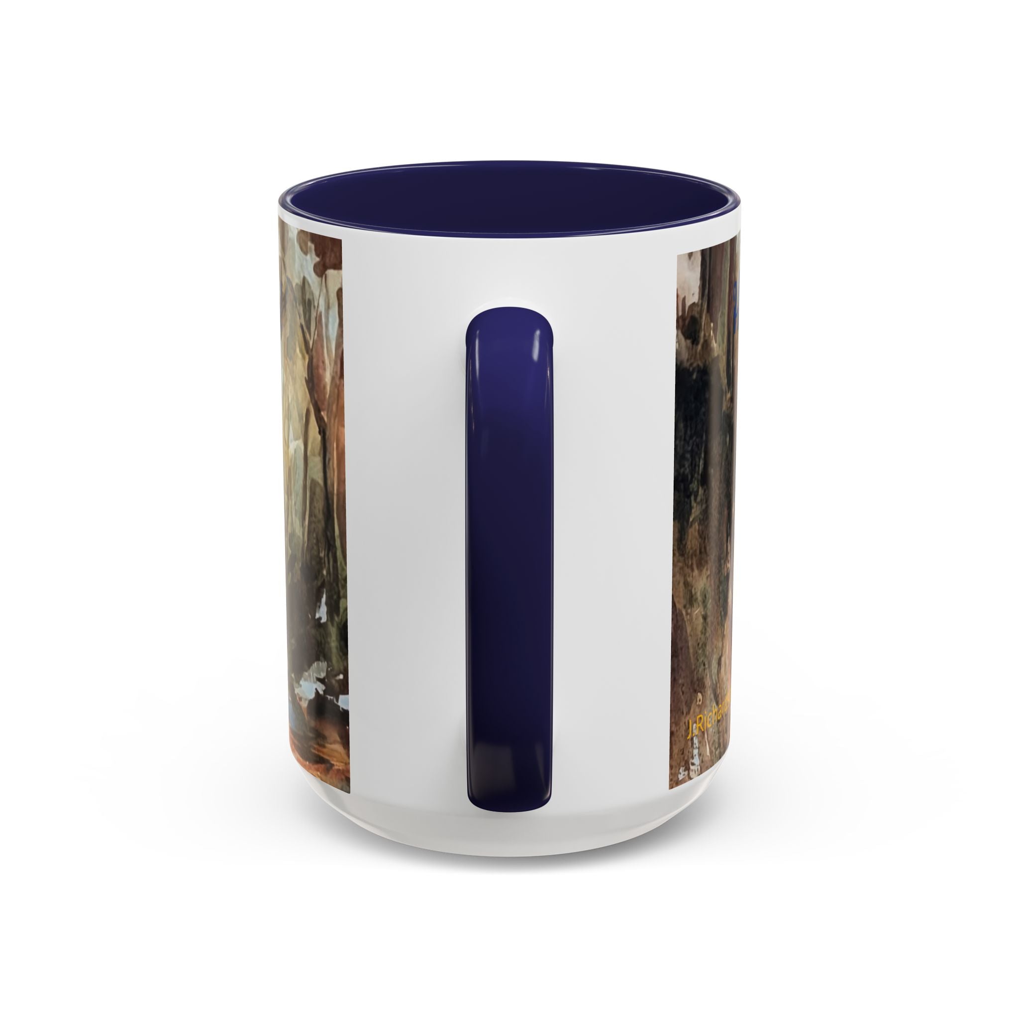 Autumn Woodland Coffee Mug — Painterly Fall Forest Trail Accent Mug