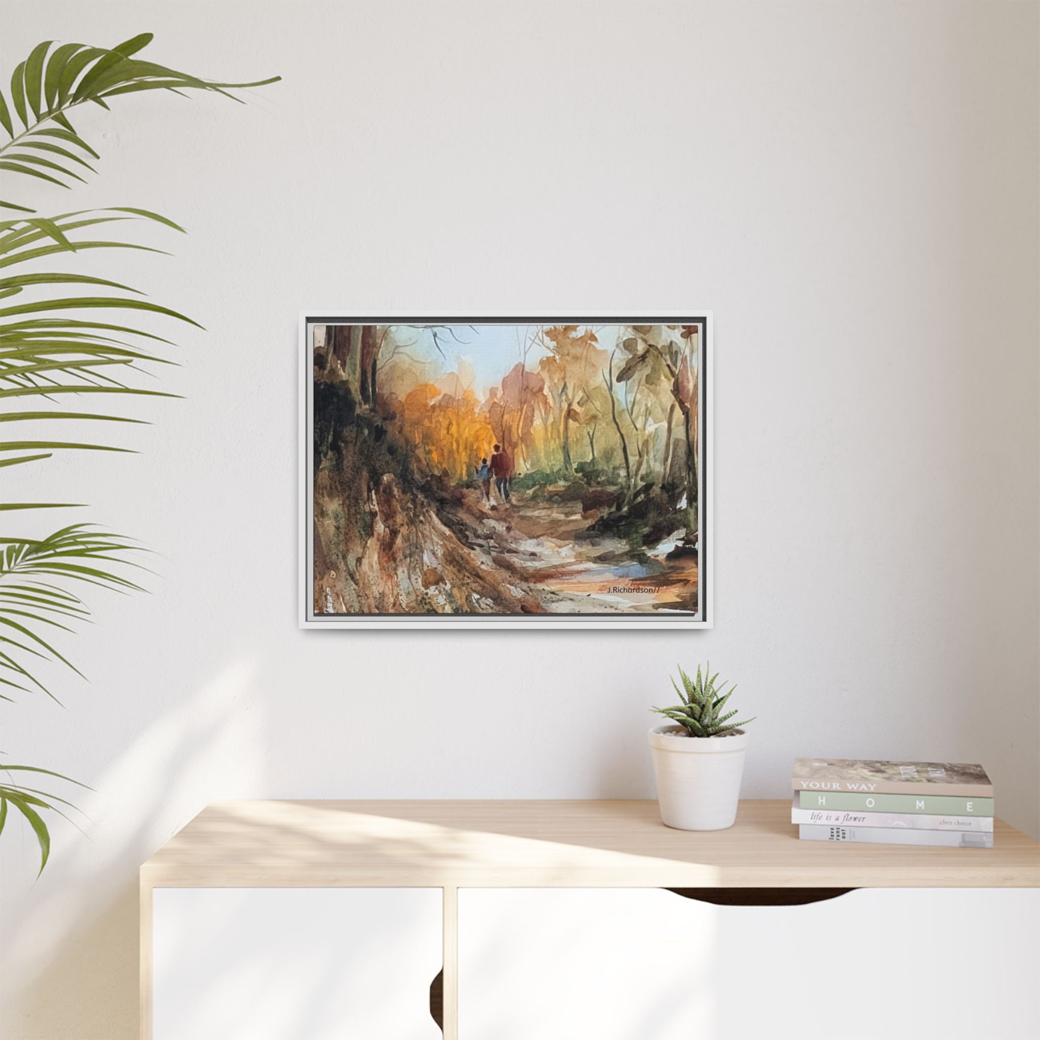 "Into the woods" by JR Framed Matte Canvas,   Multi-color frames)