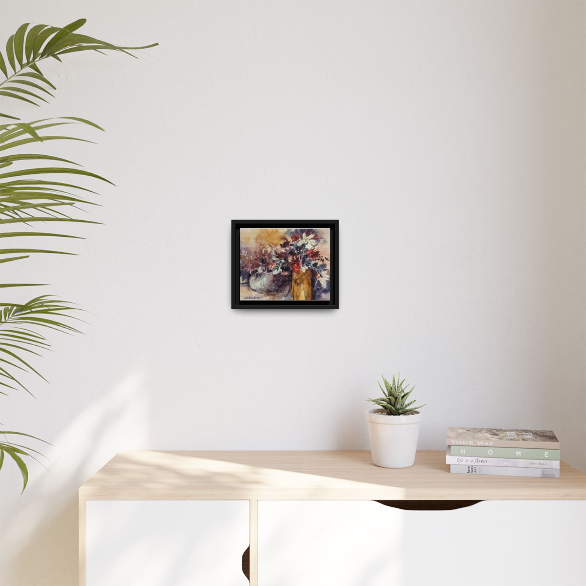 Floral still life Framed Matte Canvas Wall Art