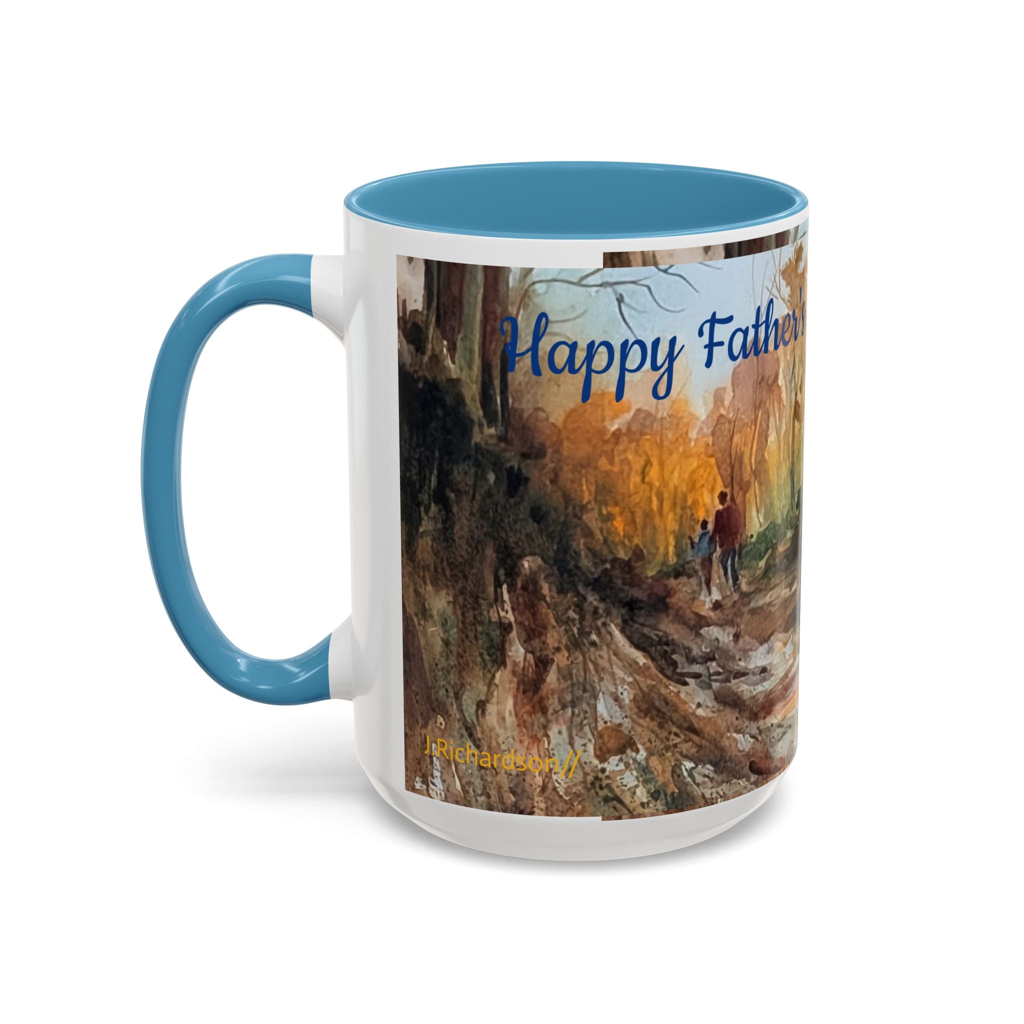Autumn Woodland Coffee Mug — Painterly Fall Forest Trail Accent Mug