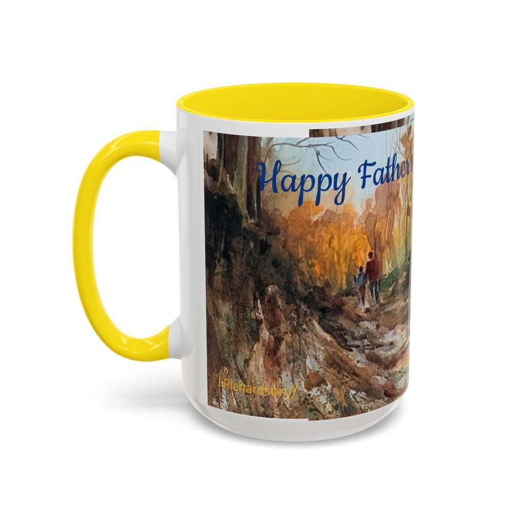 Autumn Woodland Coffee Mug — Painterly Fall Forest Trail Accent Mug