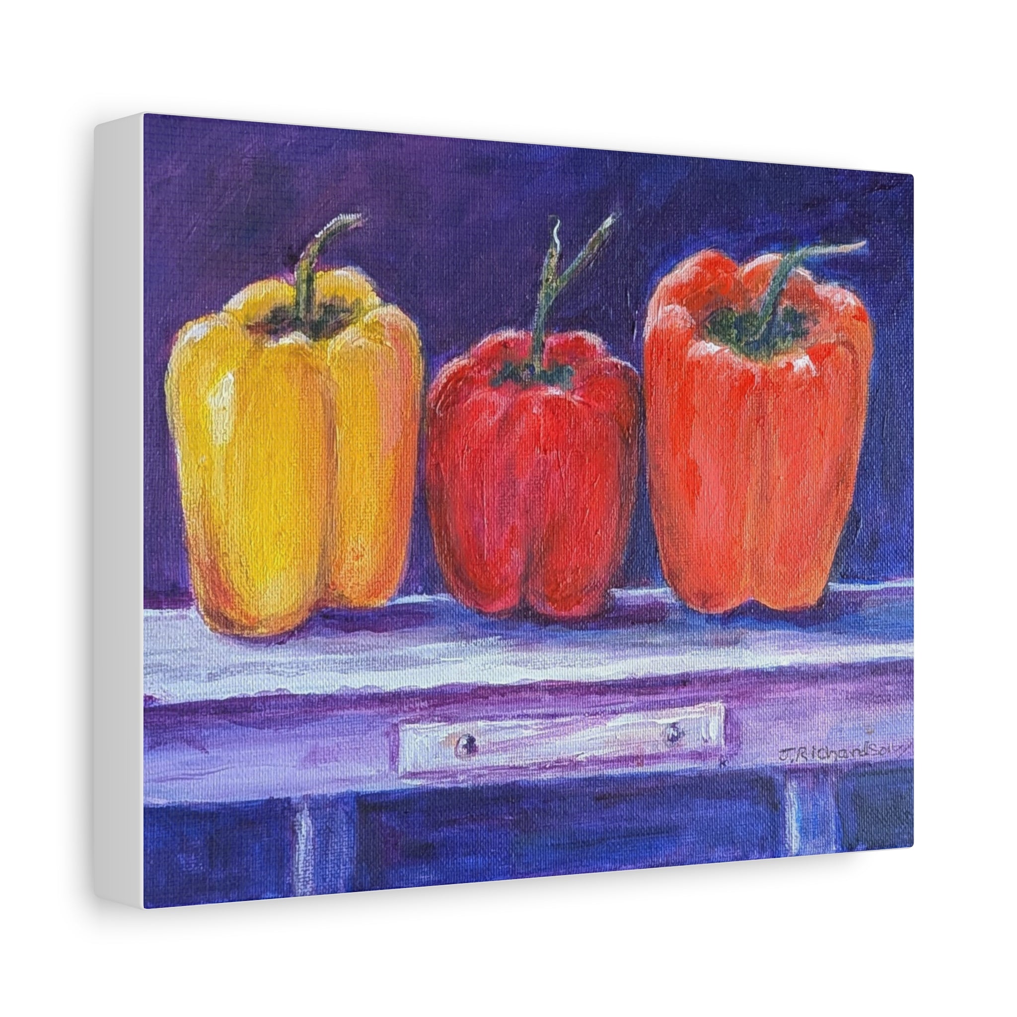 "3 Peppers" by JR, printed on canvas, Stretched, 1.25"