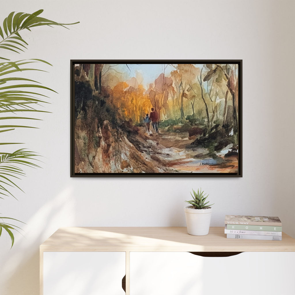 "Into the woods" by JR Framed Matte Canvas,   Multi-color frames)
