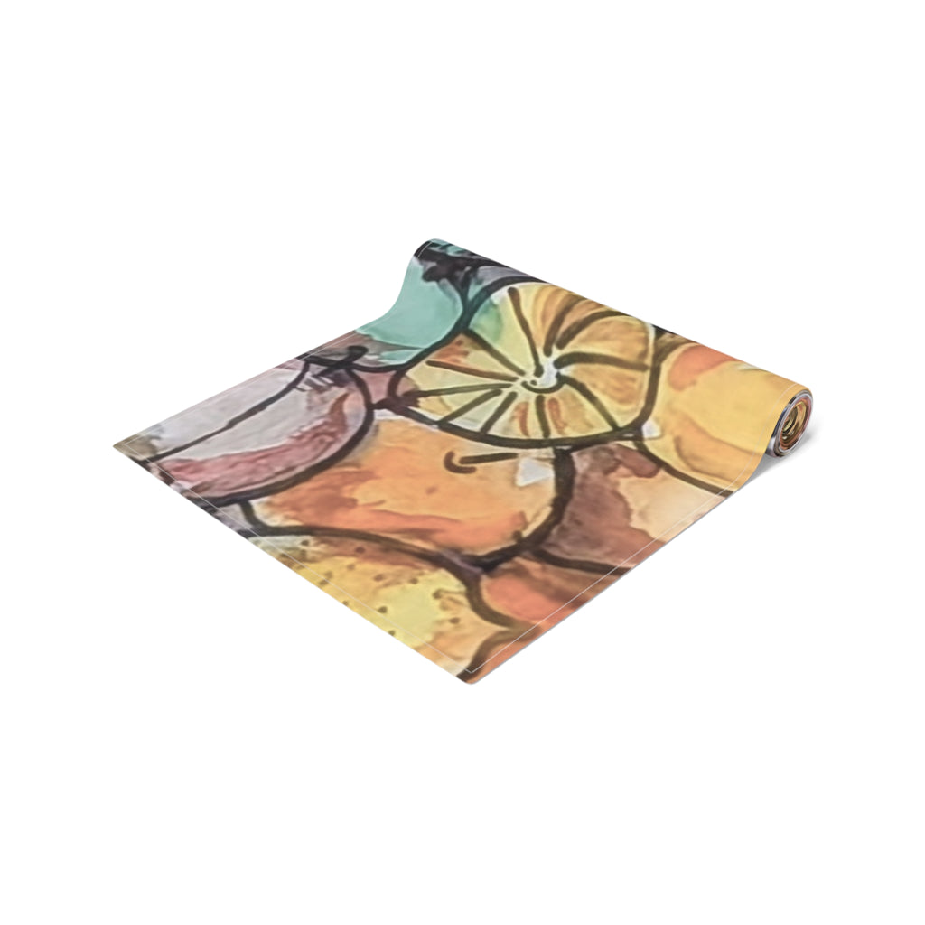 Fruity Citrus Watercolor Table Runner