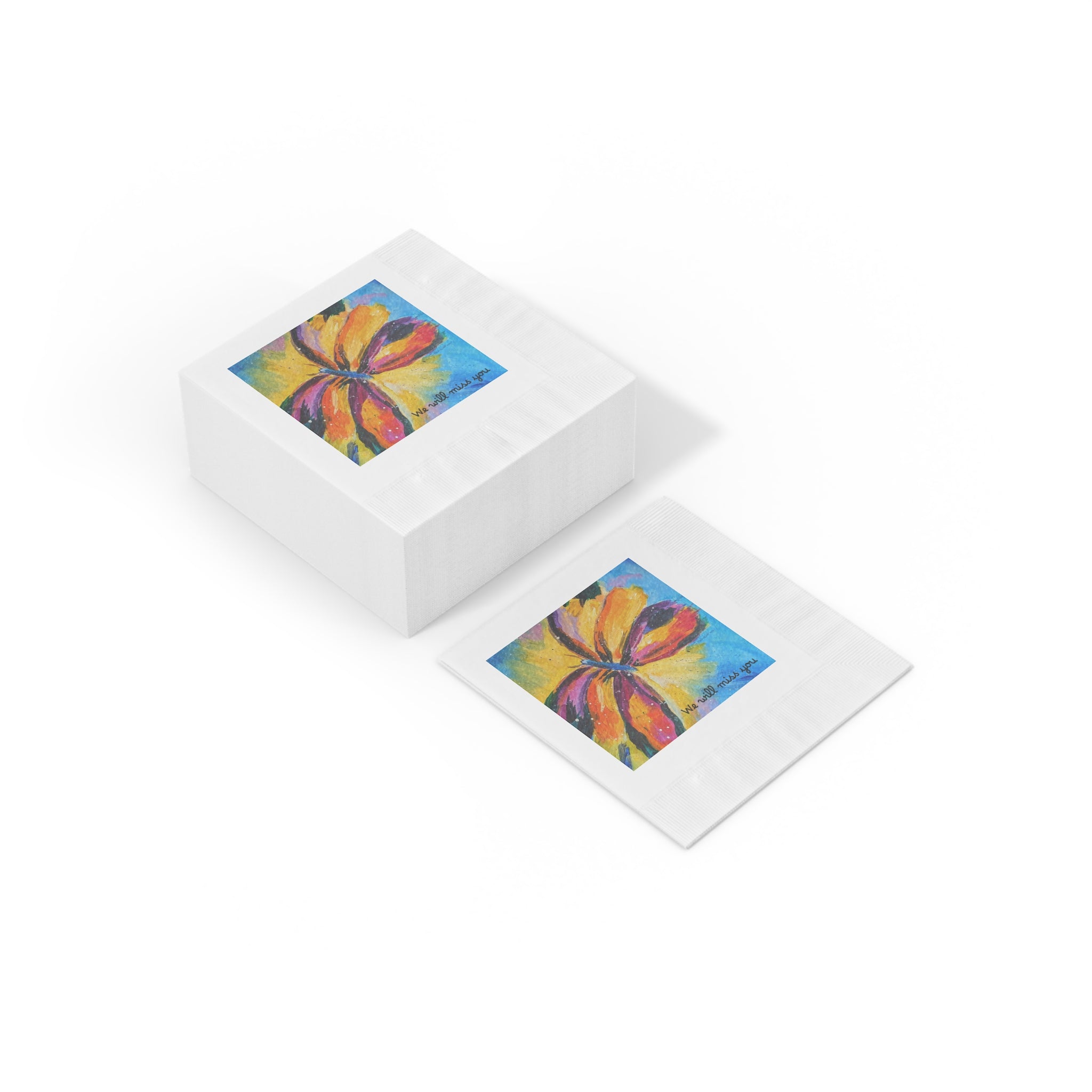 Floral Burst Cocktail Napkins — Colorful Abstract Flower Design