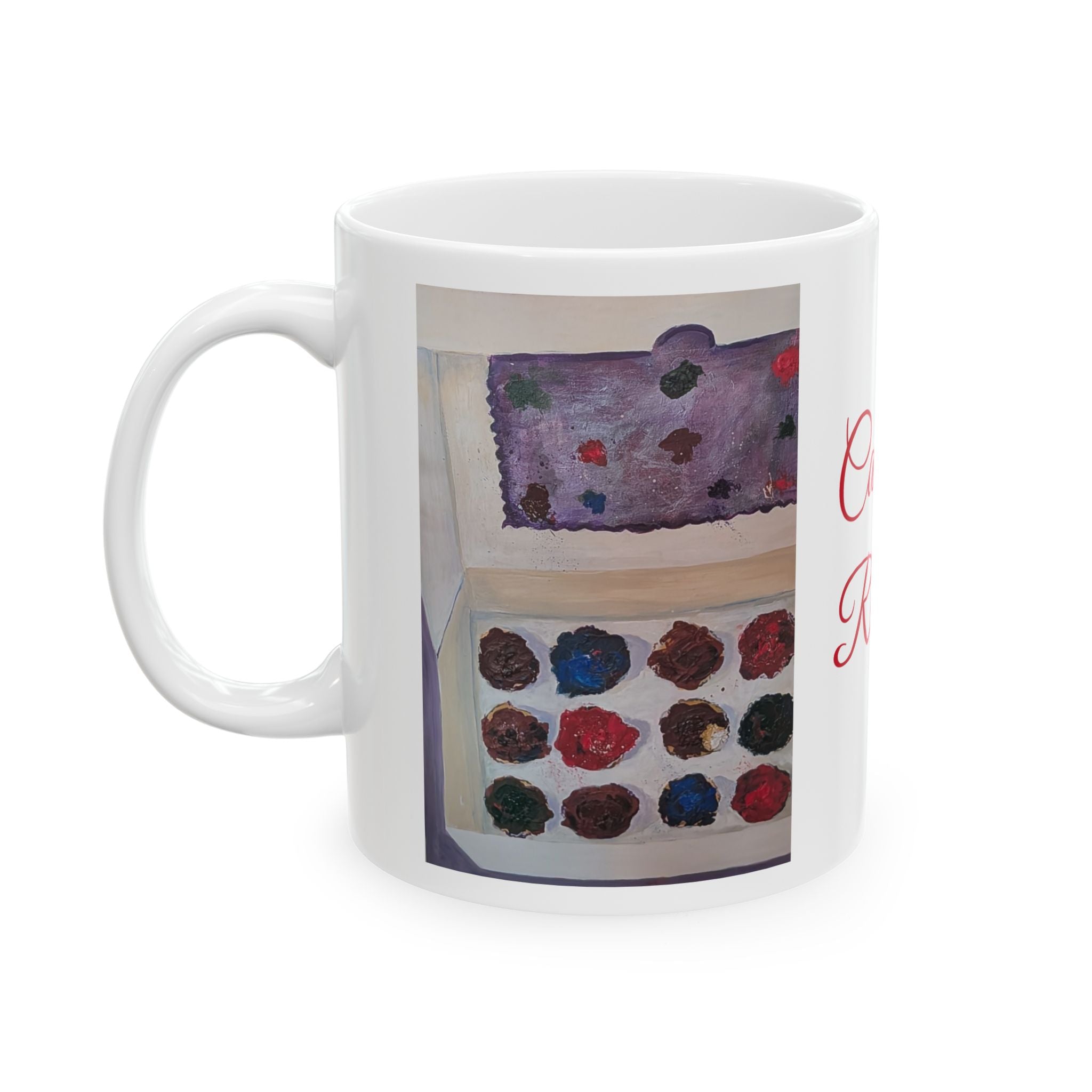 Cupcakes on a Ceramic Mug — "Can't Resist" Box of cupcakes painted by JR.by JR (11oz, 15oz)