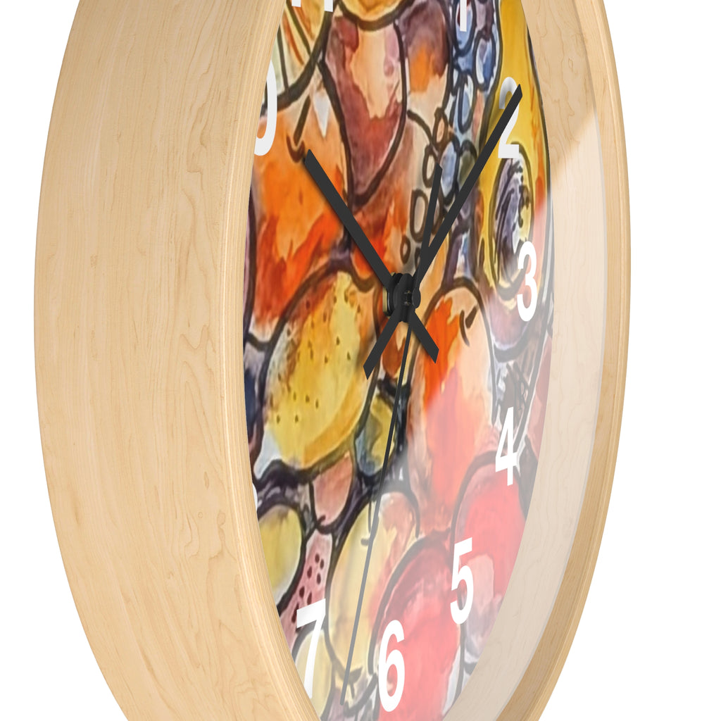 Fruit Watercolor Wall Clock — Bright Kitchen Decorative Clock